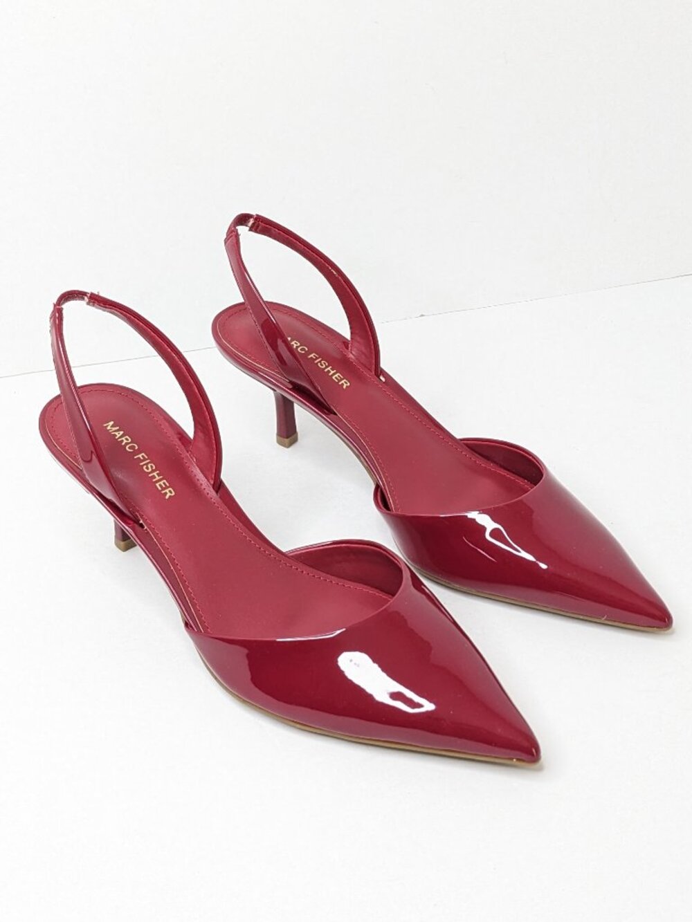 Marc Fisher Iced Slingback Pumps Dark Red Women's 8.5